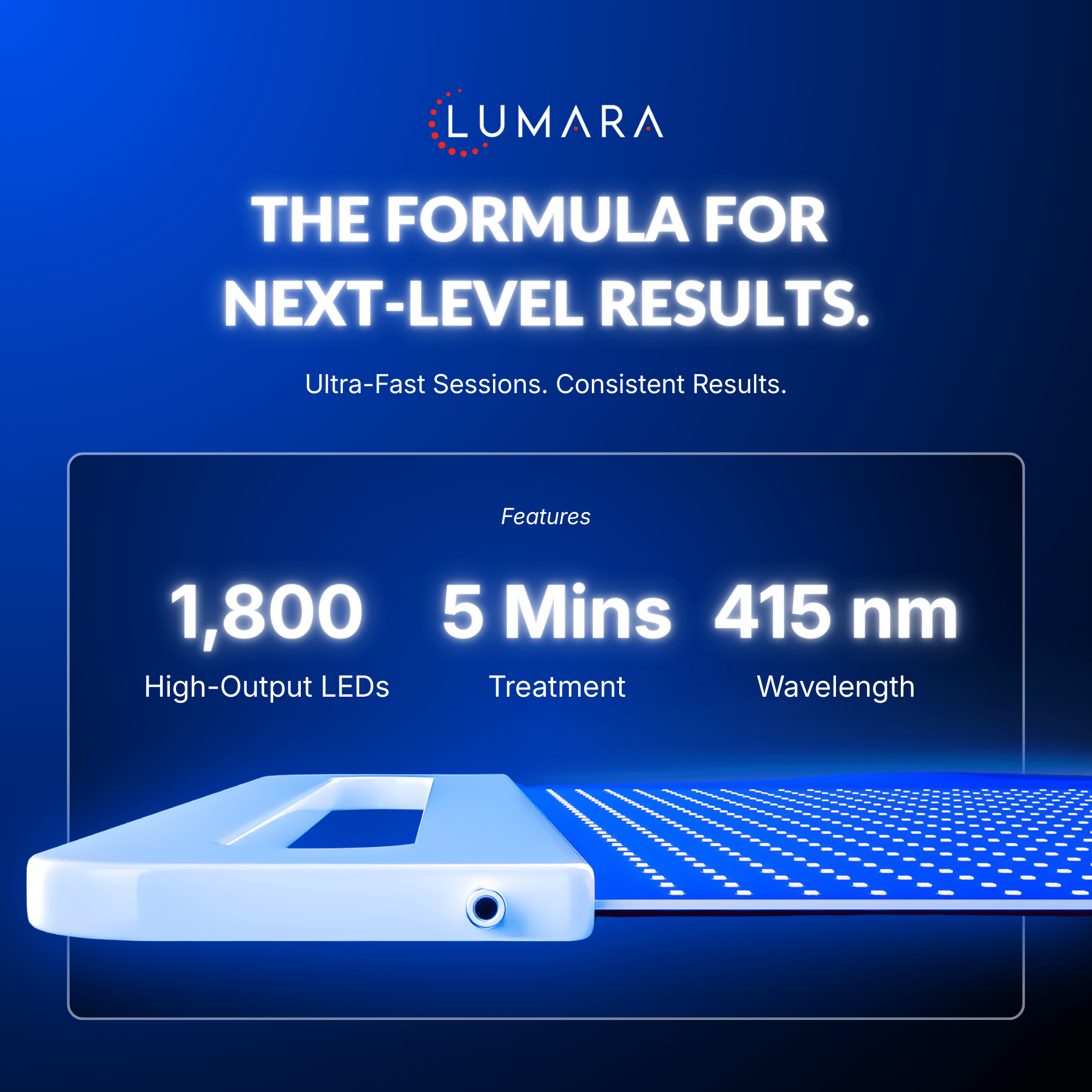 Lumara Illuminate Blue Light Therapy Panel | 1,800 LED Clear Skin Support Device