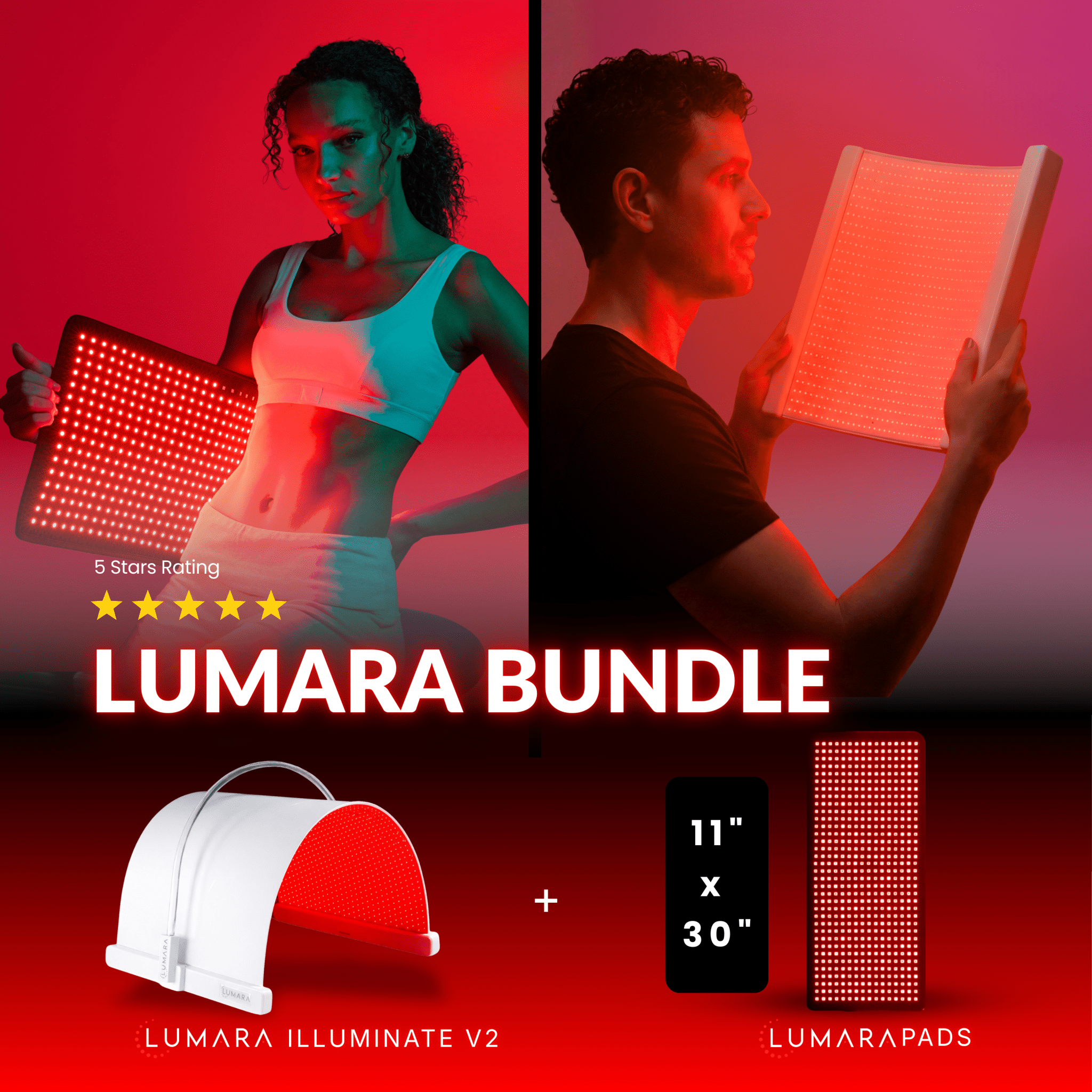 Illuminate V2 (VISO PRO) Lumara Illuminate Red V2 Light Therapy Panel | 1,980 LED Skin Longevity Device