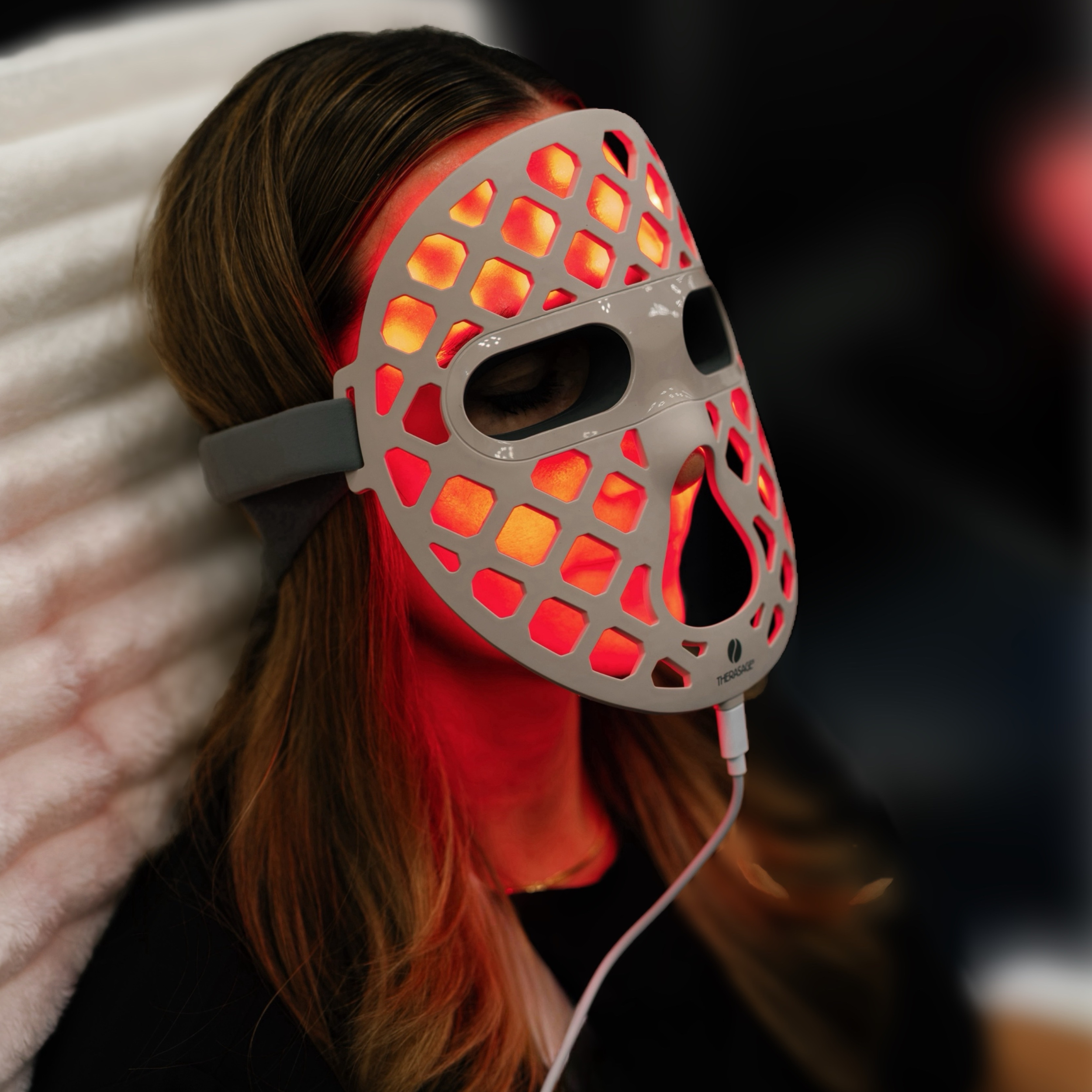 TheraGlow Mask2Go+™ LED Light Therapy Face Mask — 216 Medical-Grade LEDs with Red, Blue, Yellow & NIR Light for Skin Rejuvenation