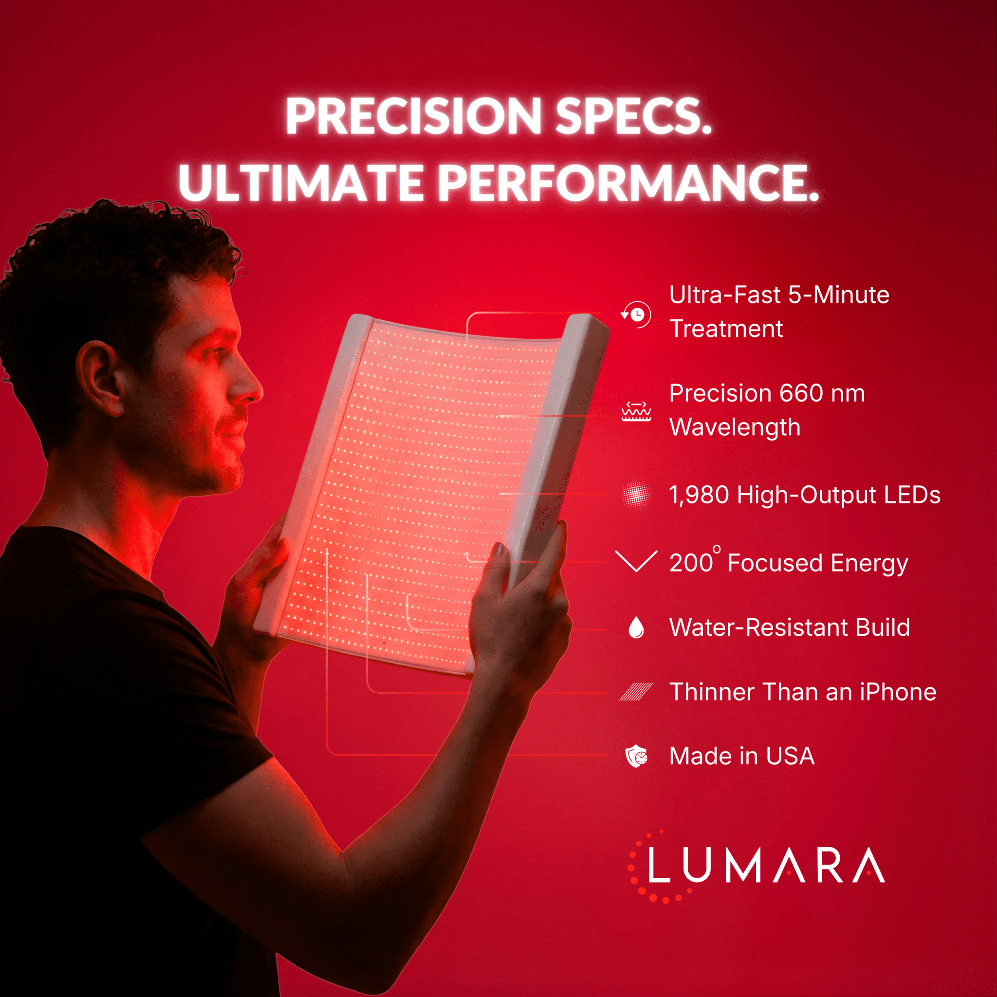 Illuminate V2 (VISO PRO) Lumara Illuminate Red V2 Light Therapy Panel | 1,980 LED Skin Longevity Device