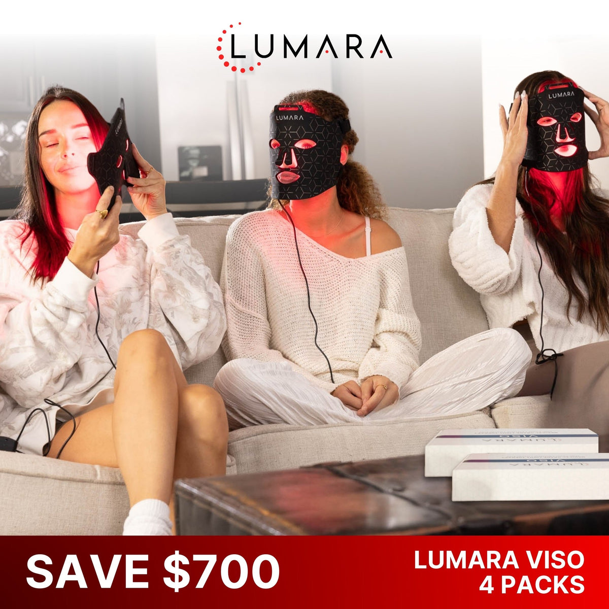 Lumara Viso Red Light Therapy Face Mask | 470 LED Facial Skincare Device