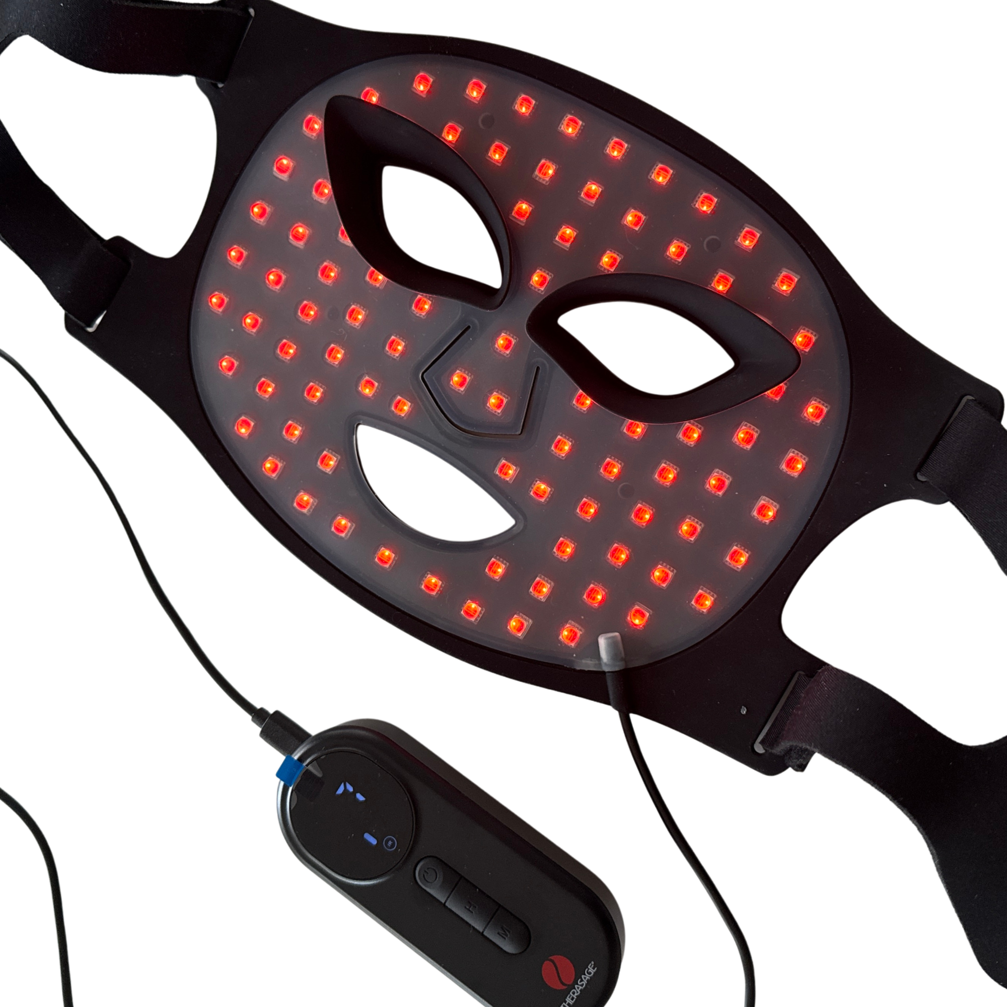 TheraGlow Mask2Go™ Red Light Therapy LED Face Mask — 8 Light Modes with Adjustable Intensity for Collagen Support and Skin Renewal