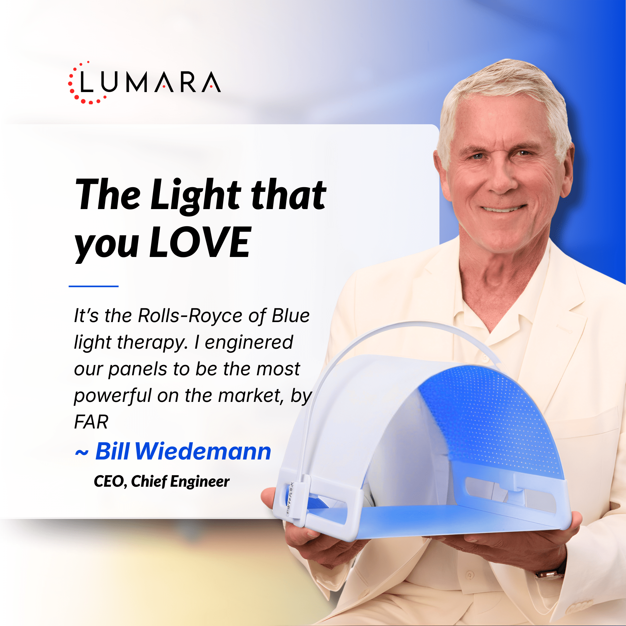 Lumara Illuminate Blue Light Therapy Panel | 1,800 LED Clear Skin Support Device