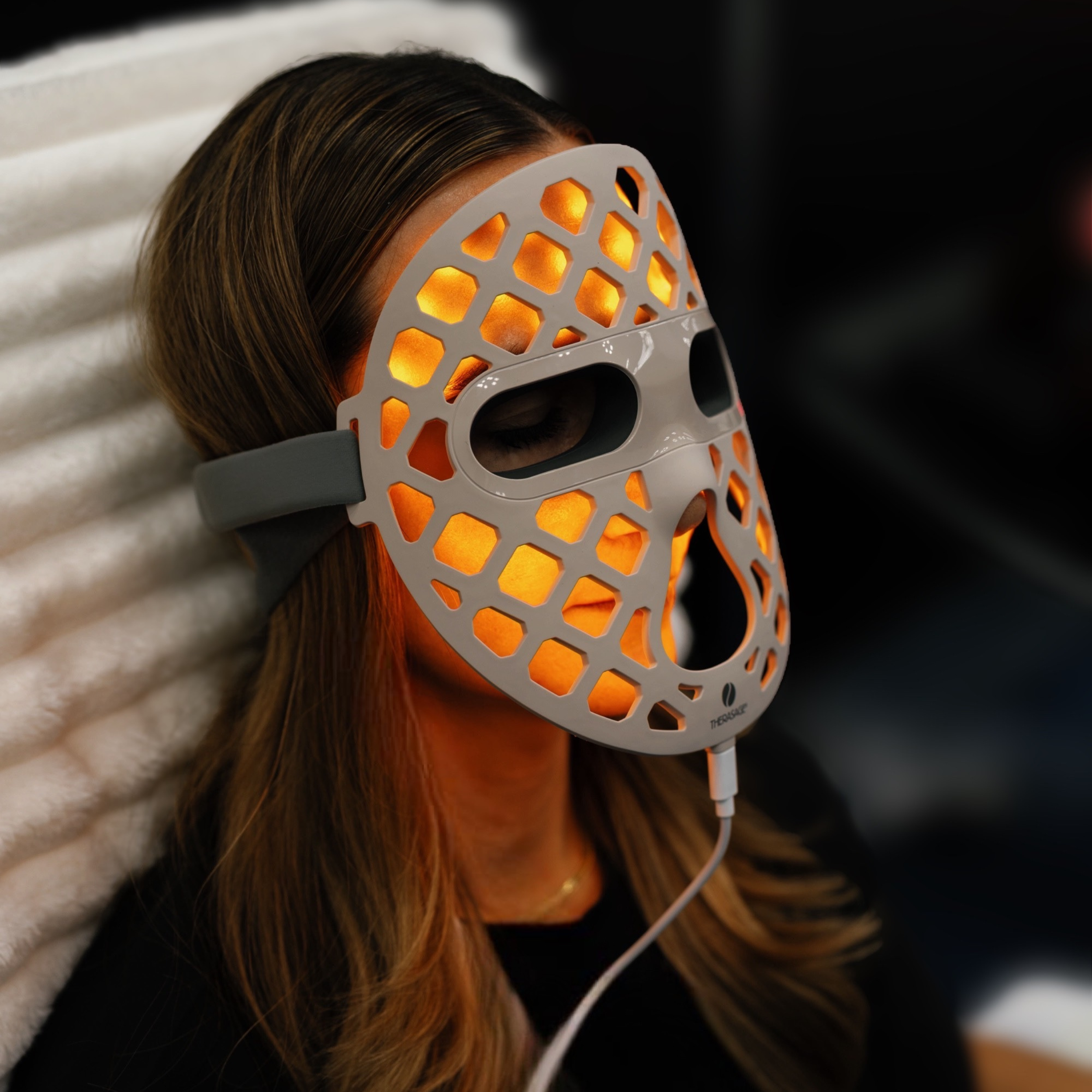 TheraGlow Mask2Go+™ LED Light Therapy Face Mask — 216 Medical-Grade LEDs with Red, Blue, Yellow & NIR Light for Skin Rejuvenation