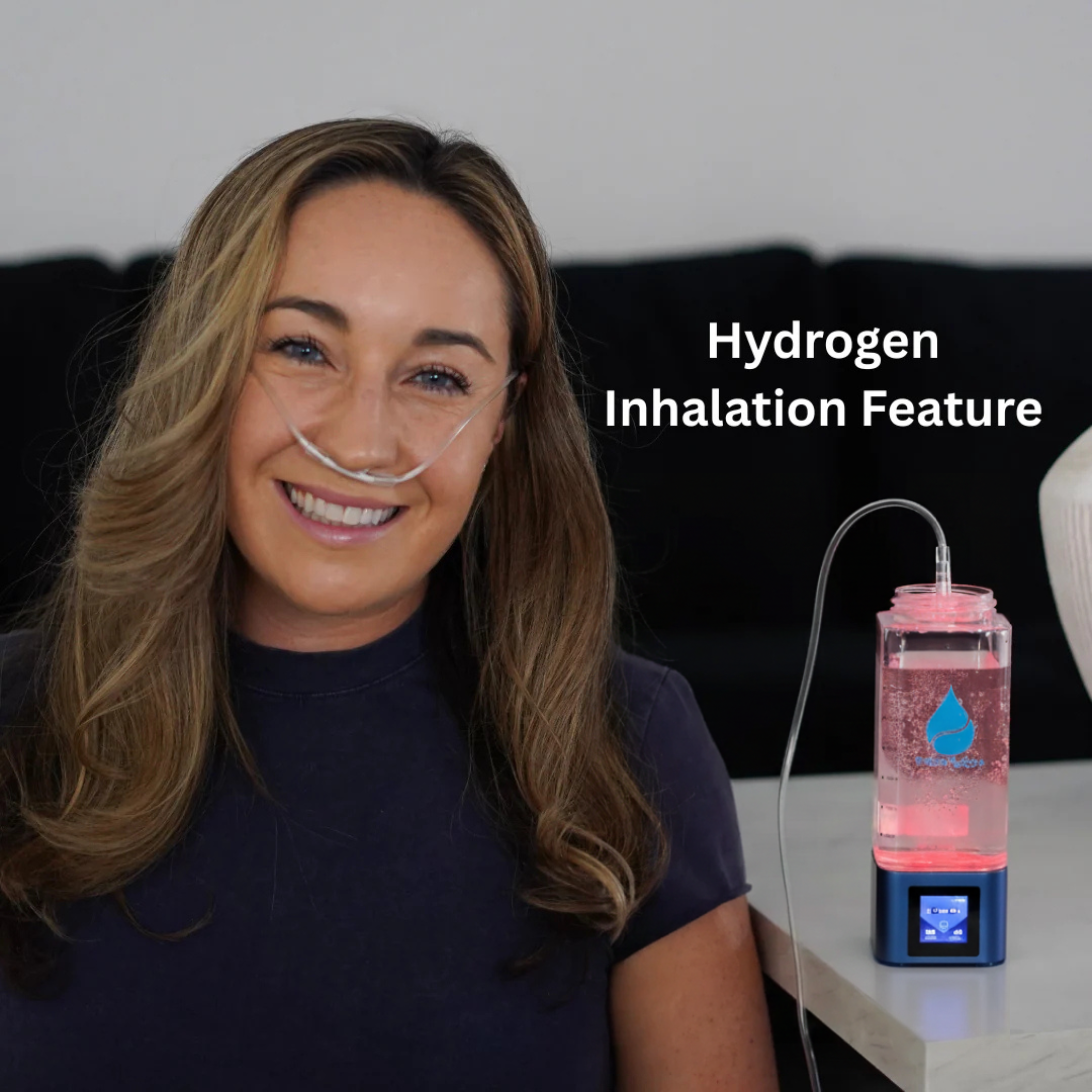 TheraH2Go+ Hydrogen Water Bottle and Inhalation Device — 9000ppb Molecular Hydrogen with Platinum-Titanium Electrolysis