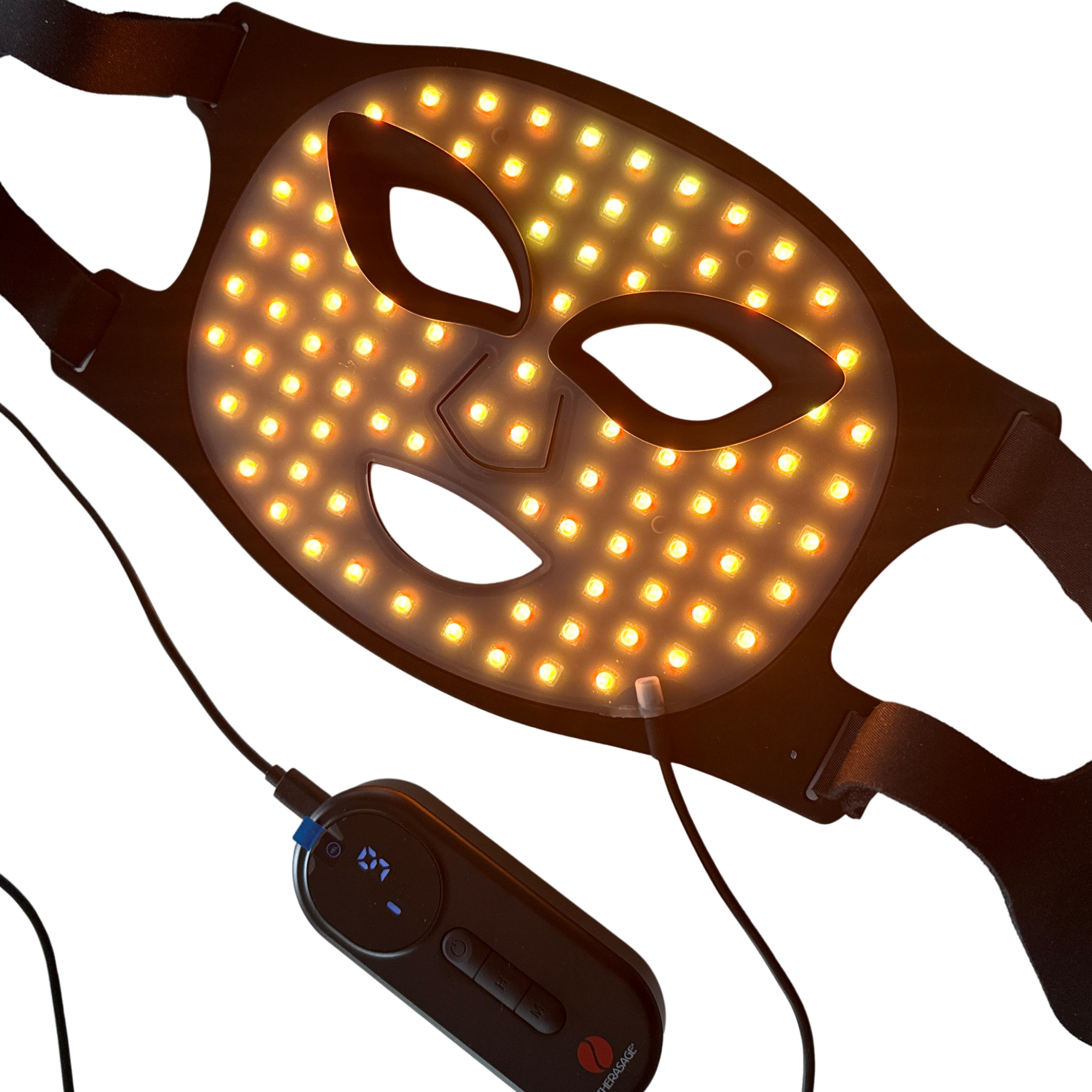 TheraGlow Mask2Go™ Red Light Therapy LED Face Mask — 8 Light Modes with Adjustable Intensity for Collagen Support and Skin Renewal