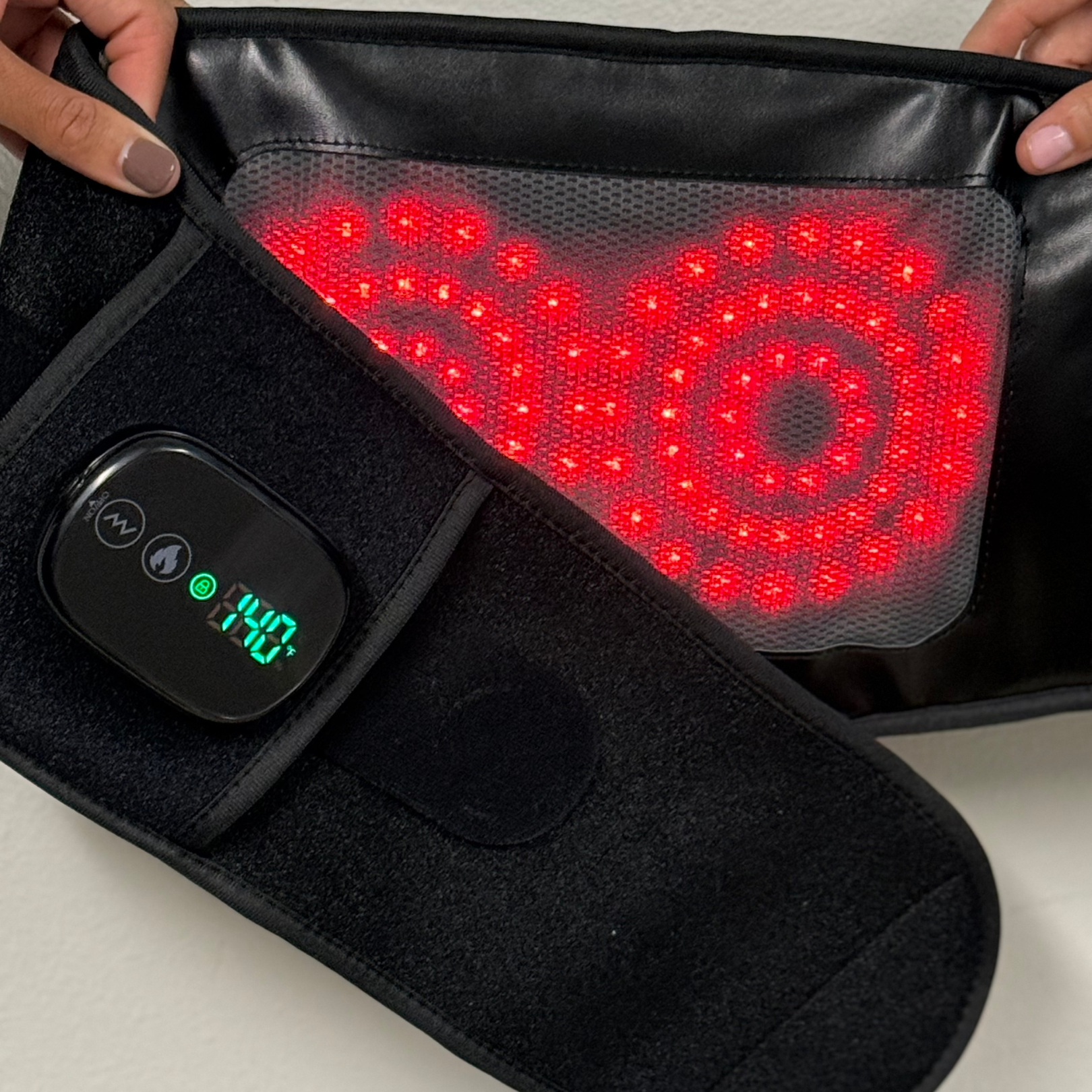 TheraBelt Red Light Therapy Recovery Belt — 660nm & 850nm NIR with Vibration Massage for Muscle Recovery and Circulation Support