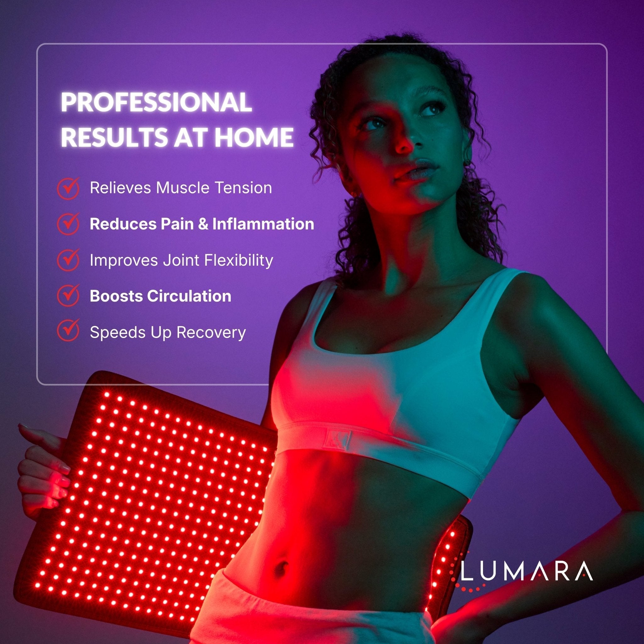 Lumara Flexible Red Light Therapy Pad | Multi-Wavelength Skin & Body Support Device